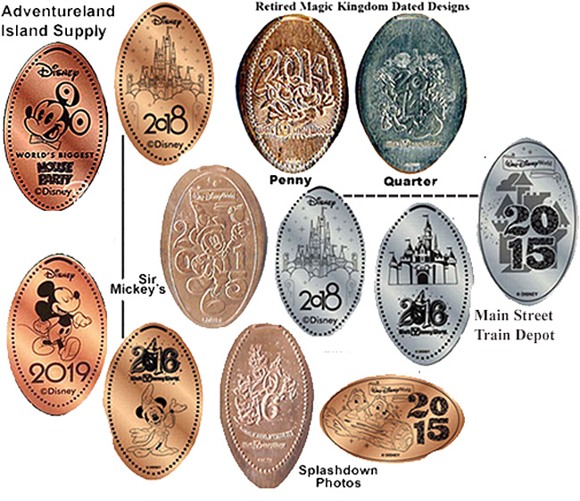 Details about   Magic Kingdom Tomorrowland Disney World 8 Pressed Penny Coin Set 
